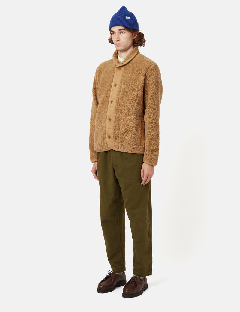 Bhode Fleece mit Schalkragen - Kamel