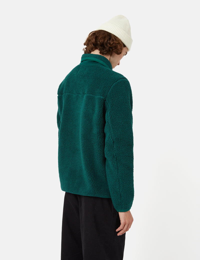 Bhode Fleece mit Schalkragen - Flaschengrün