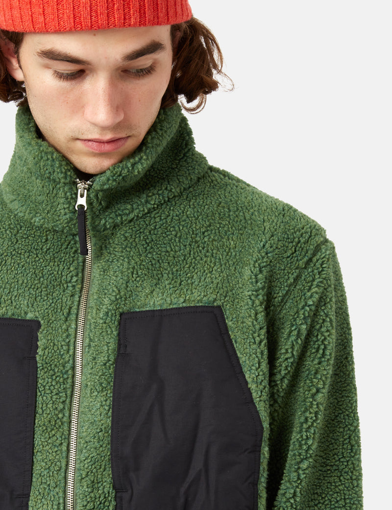 Bhode Sherpa Zip Fleece Jacket - Vert sauge