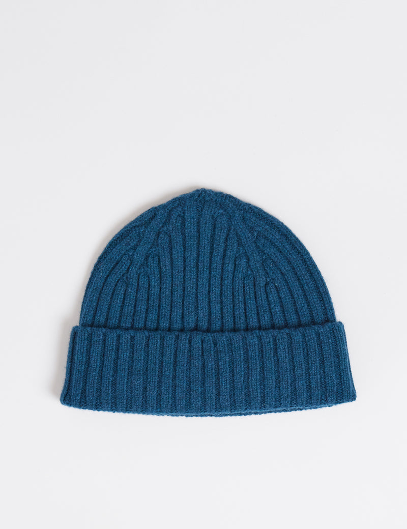 Bonnet côtelé 2x2 Bhode (laine d'agneau) - Vert Diesel