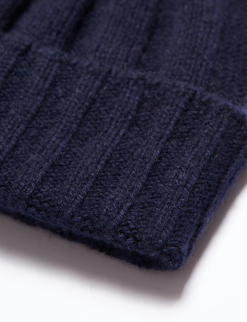 Bhode Skye Beanie Hat（カシミア）-ネイビーブルー