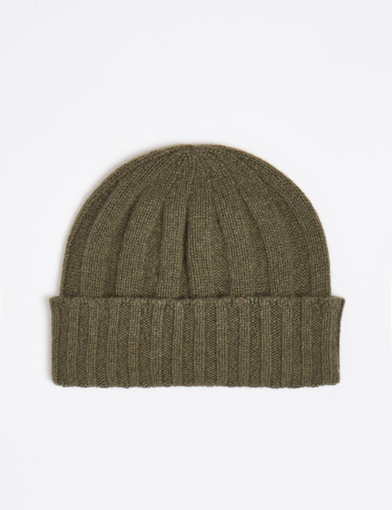 Bhode Skye Beanie Hat (Cashmere) - Olive Green