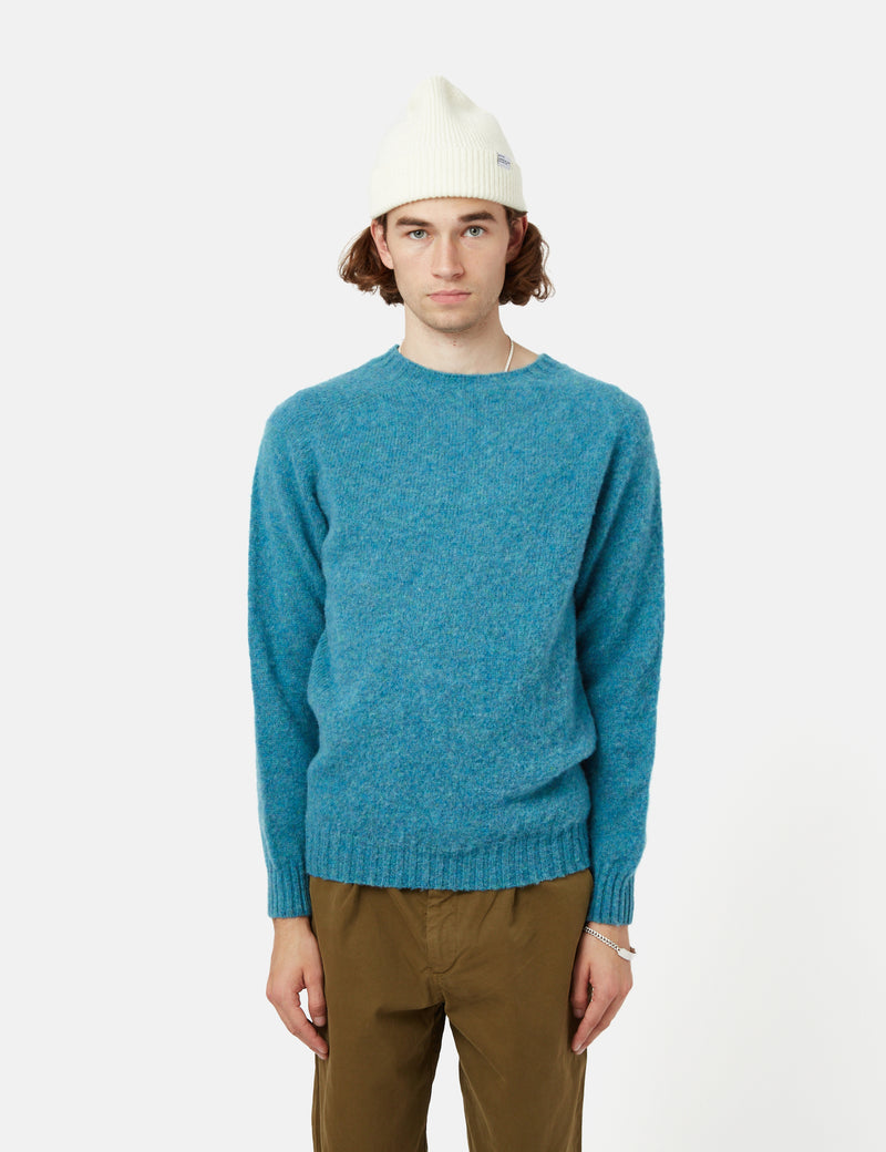 Bhode Supersoft Lambswool Jumper（Made in Scotland）-アズールブルー