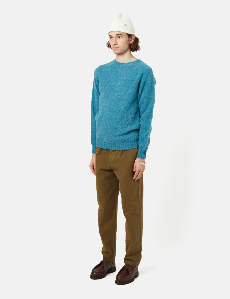 Bhode Supersoft Lambswool Jumper（Made in Scotland）-アズールブルー