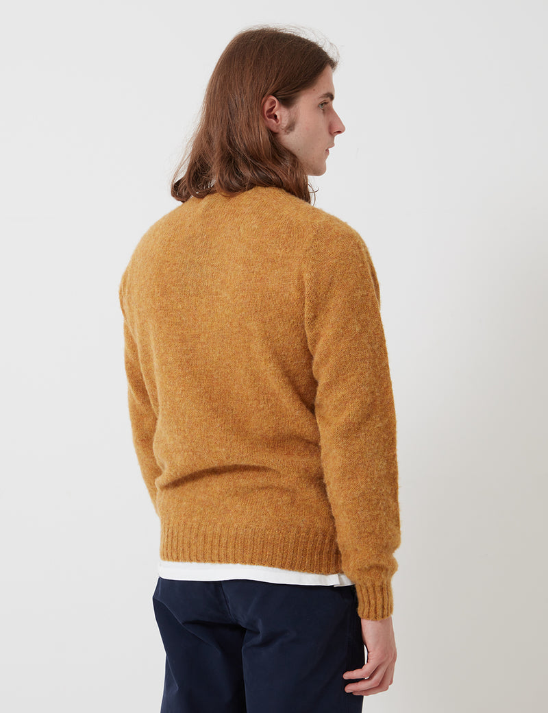 Bhode Supersoft Lambswool Jumper (Made in Scotland) - Cumin Yellow