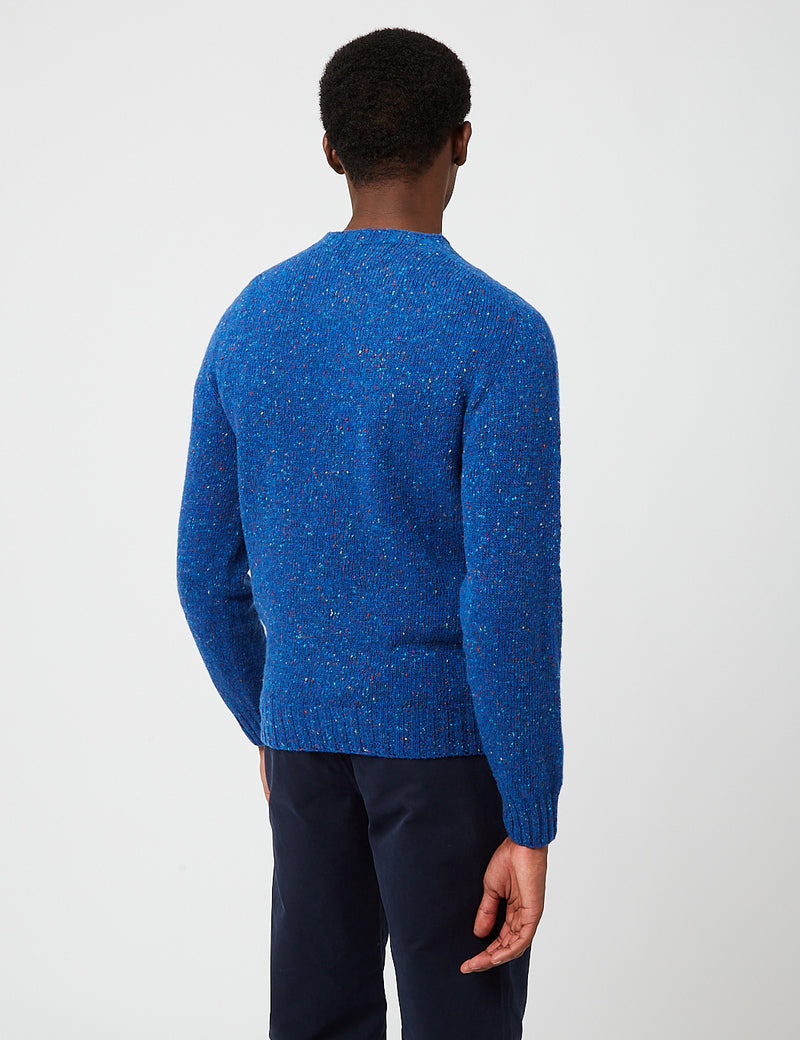 Bhode Lambswool Jumper（Made in Scotland）-ディープブルー