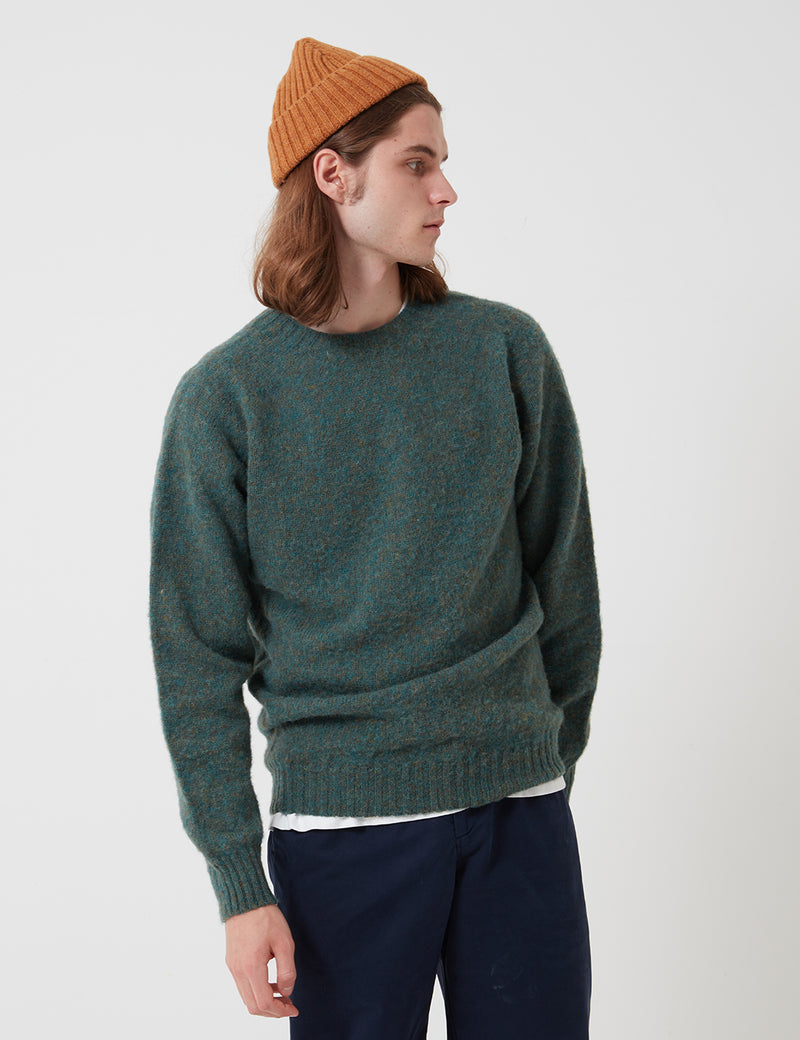 Bhode Supersoft Lambswool Jumper（Made in Scotland）-ジェイドグリーン