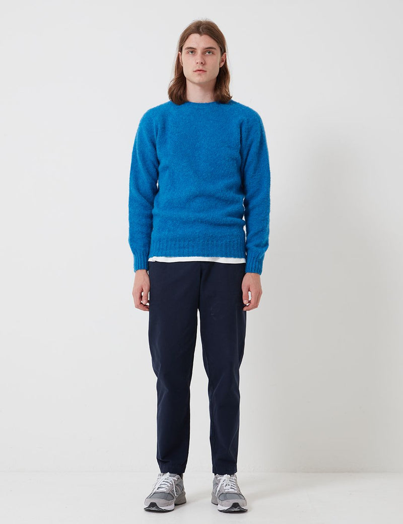 Bhode Supersoft Lambswool Jumper（Made in Scotland）-ニューブルー