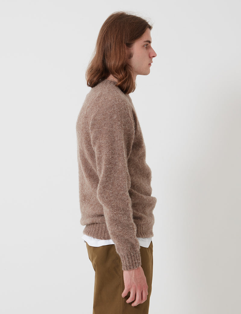 Bhode Supersoft Lambswool Jumper (Made in Scotland) - Nutmeg Brown