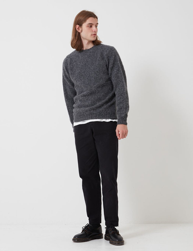 Bhode Supersoft Lambswool Jumper (Made in Scotland) - Oxford Grey