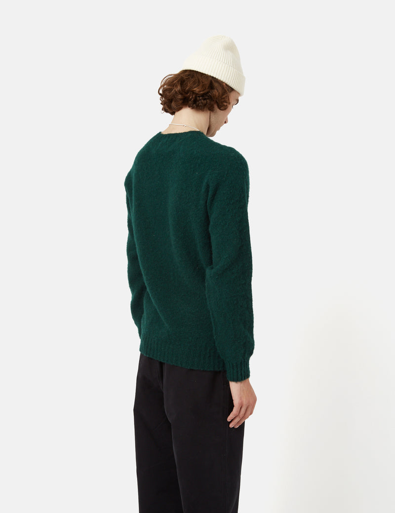 Bhode Supersoft Lambswool Jumper (Made in Scotland)  - Forest Green