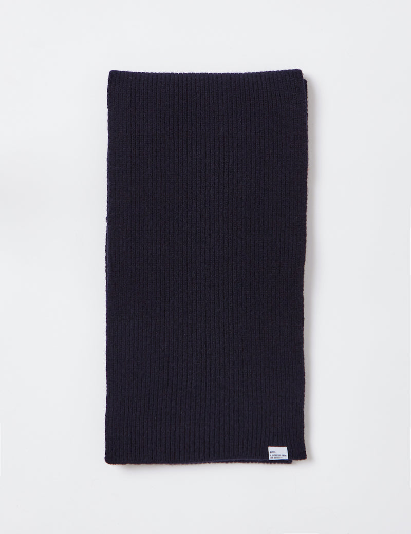 Bhode Hawick Scarf（Lambswool）-ネイビーブルー