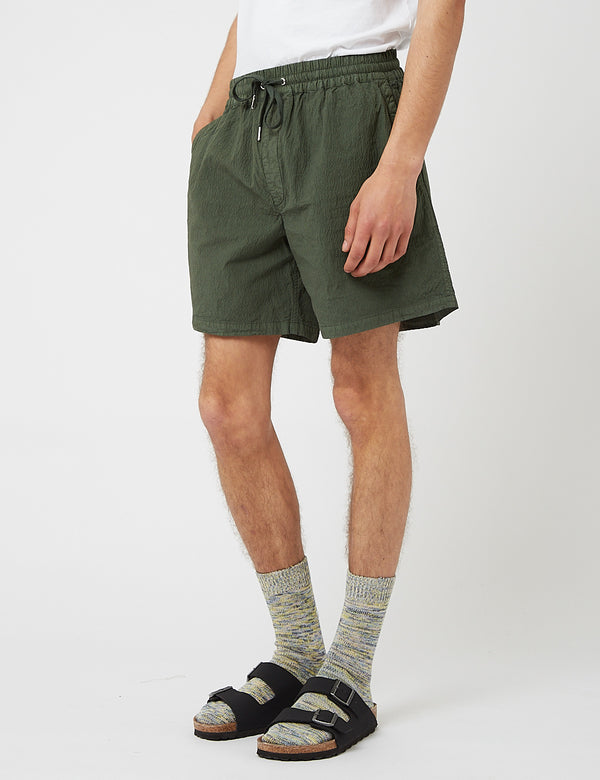 Short Bhode Drawstring (Seersucker) - Vert Bouteille