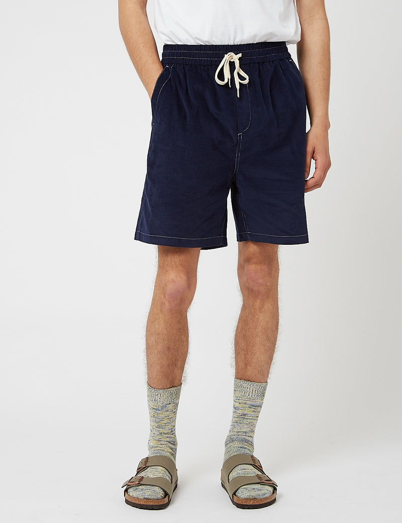 Bhode x Brisbane Moss Cord Shorts (Needle Cord) - Navy Blue