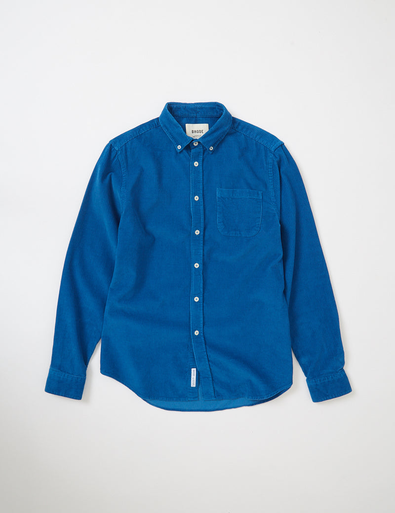 Bhode x Brisbane Moss Shirt (14 Wale Cord) - Airforce Blau