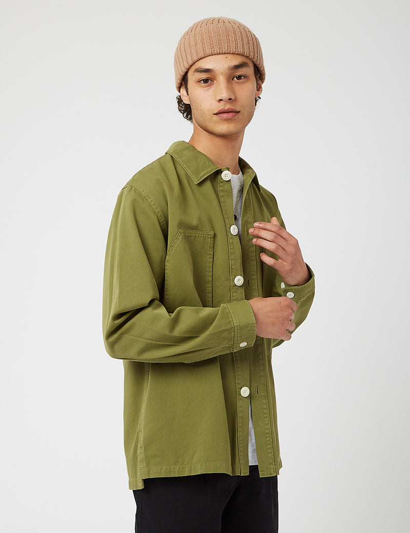 Bhode Box Shirt (Baumwolltwill) - Loden Green