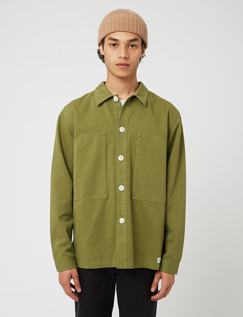 Bhode Box Shirt (Cotton Twill) - Loden Green