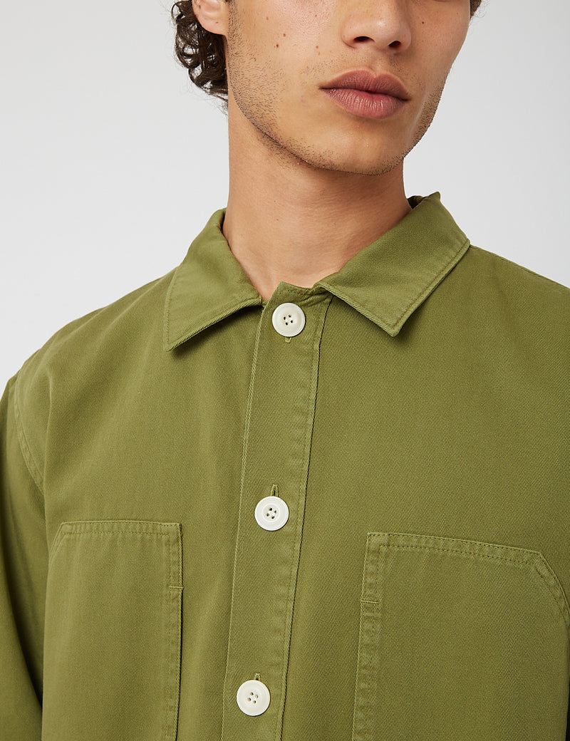 Bhode Box Shirt (Cotton Twill) - Loden Green
