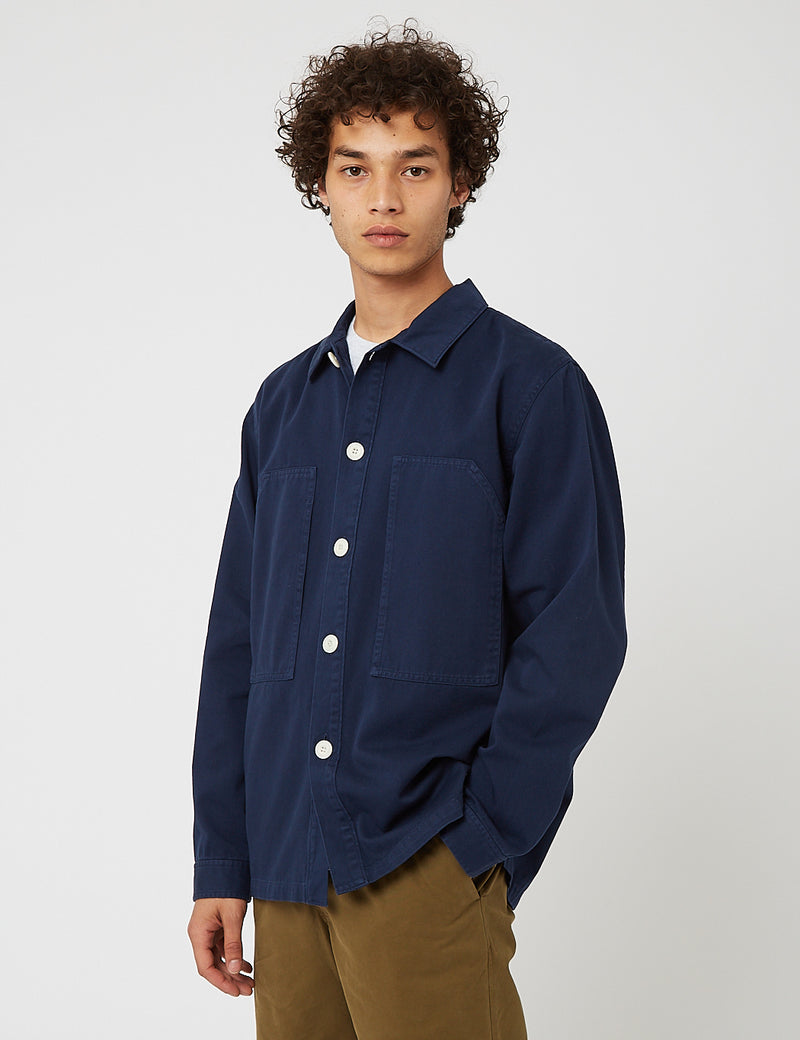 Bhode Box Shirt (Baumwolltwill) - Marineblau