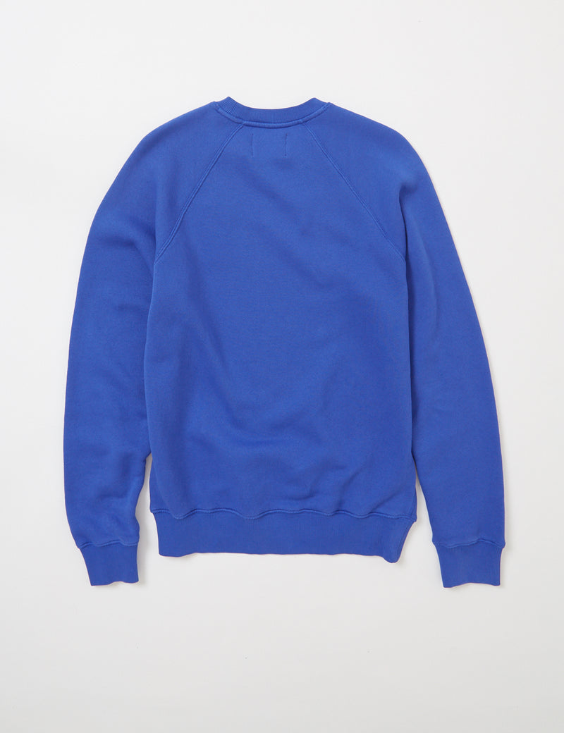 Bhode Raglan Crew Sweatshirt (Loopback) - Bleu Français