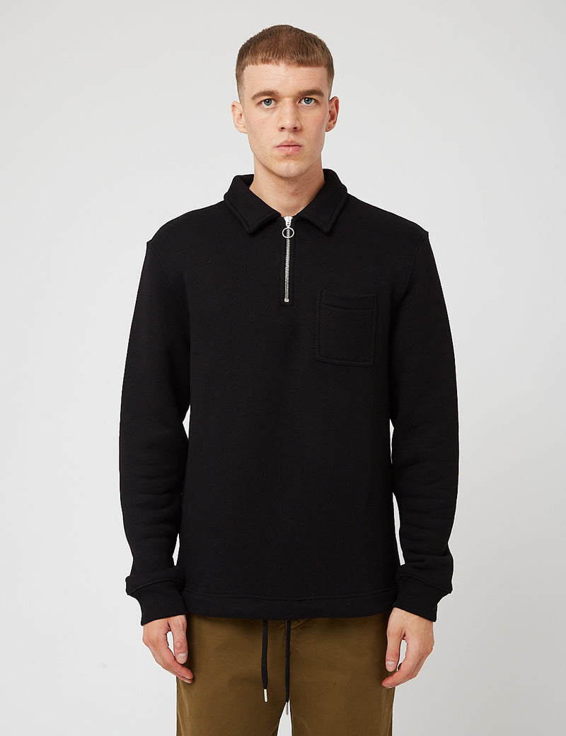 Sweat - Bhode demi-zip Bhode Everyday (boucle) - Noir pirate