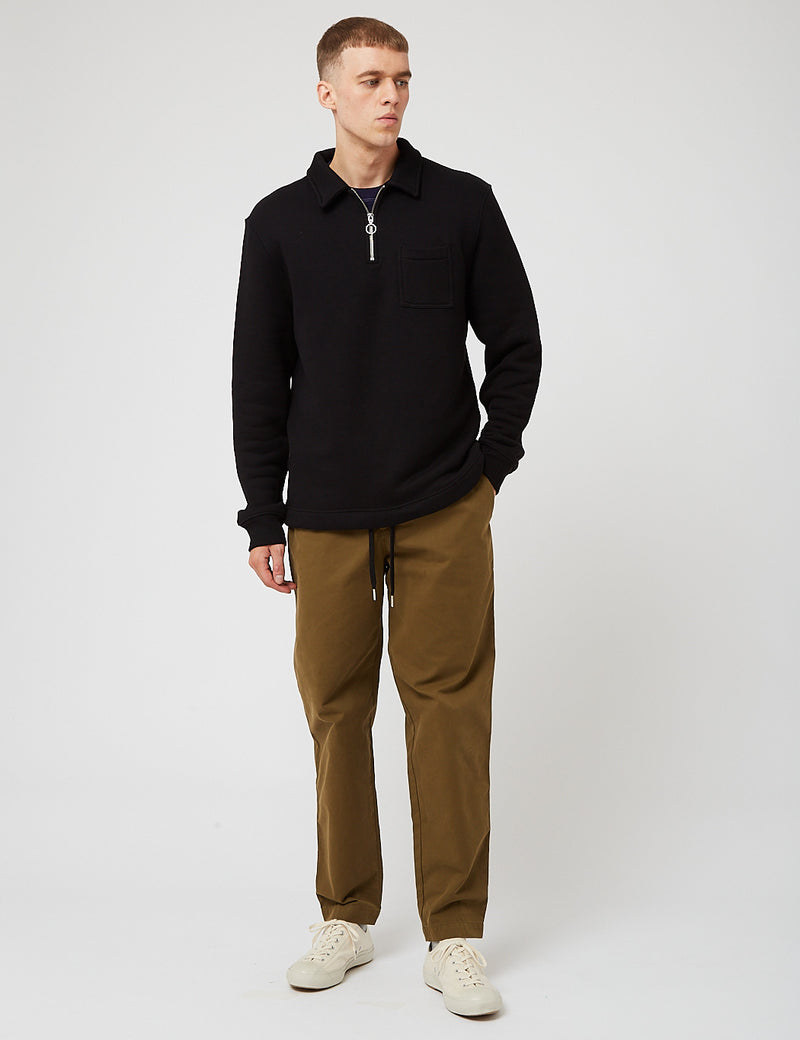 Bhode Everyday Half-Zip Collar Sweatshirt (Loopback) - Pirate Black