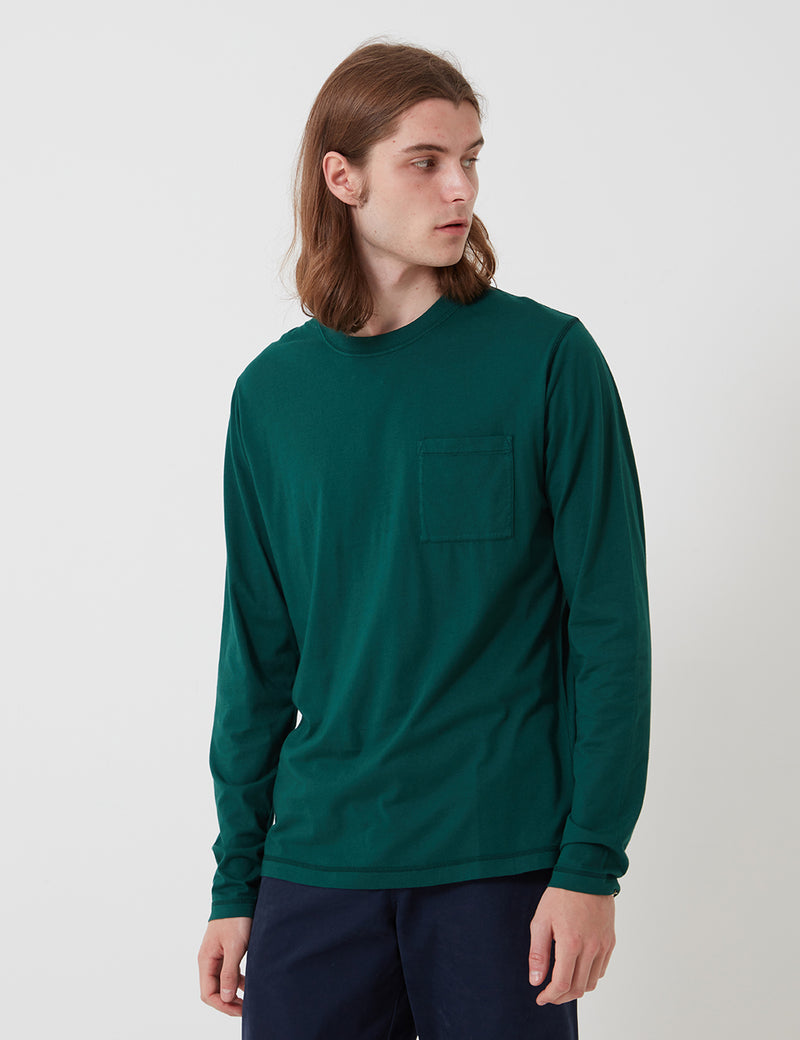 Bhode Besuto Long Sleeve T-Shirt (Organic Cotton) - Forest Green
