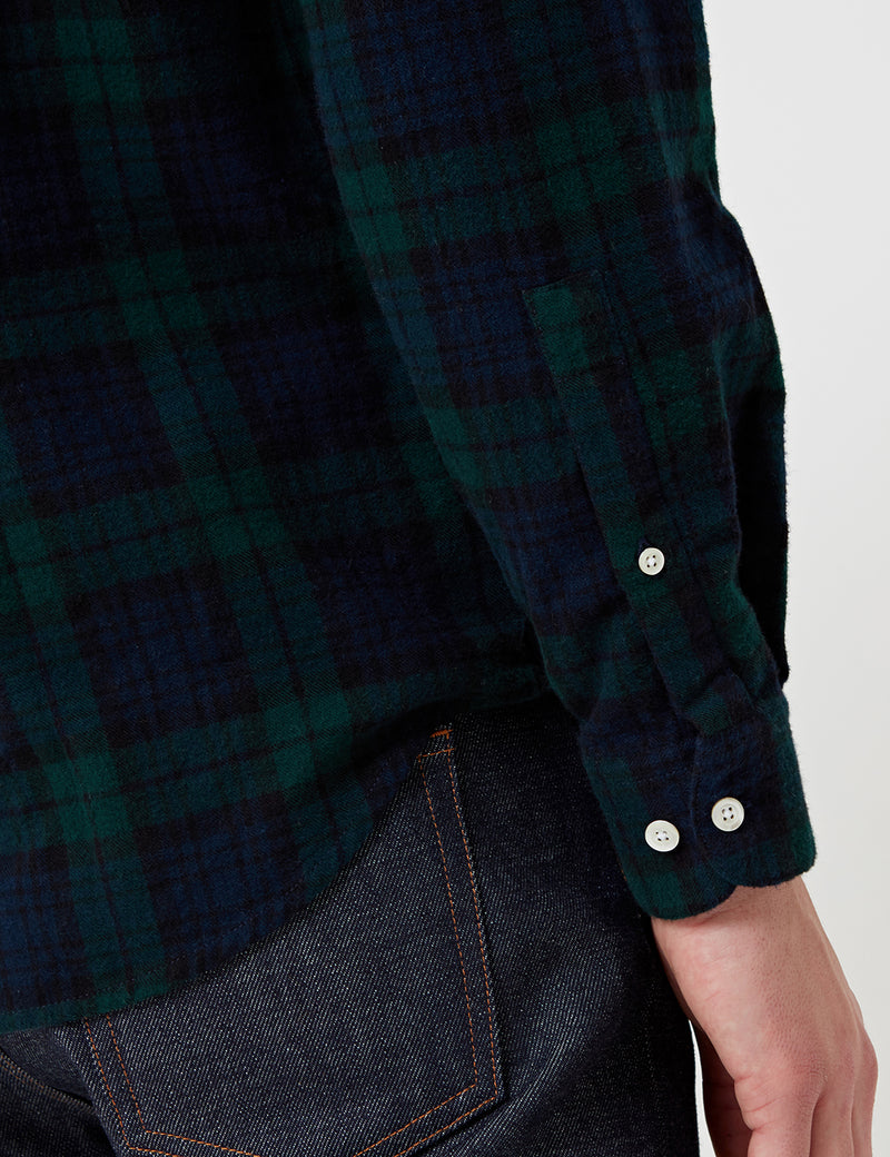 Portuguese Flannel 본핌 체크 셔츠 - 그린/네이비 블루