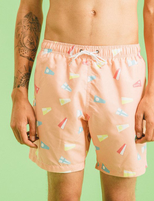 Boardies Flag Swim Shorts (Mid-Length) - Pink