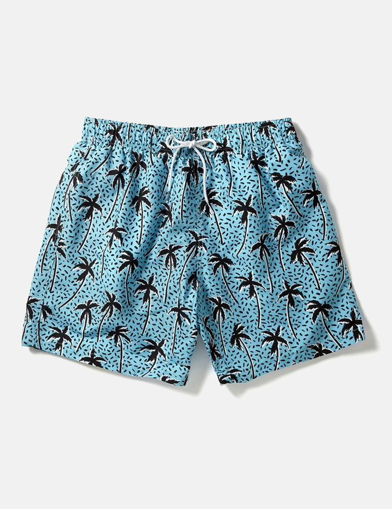 Boardies Flair Palm Swim Shorts (Mid-Length) - Blue