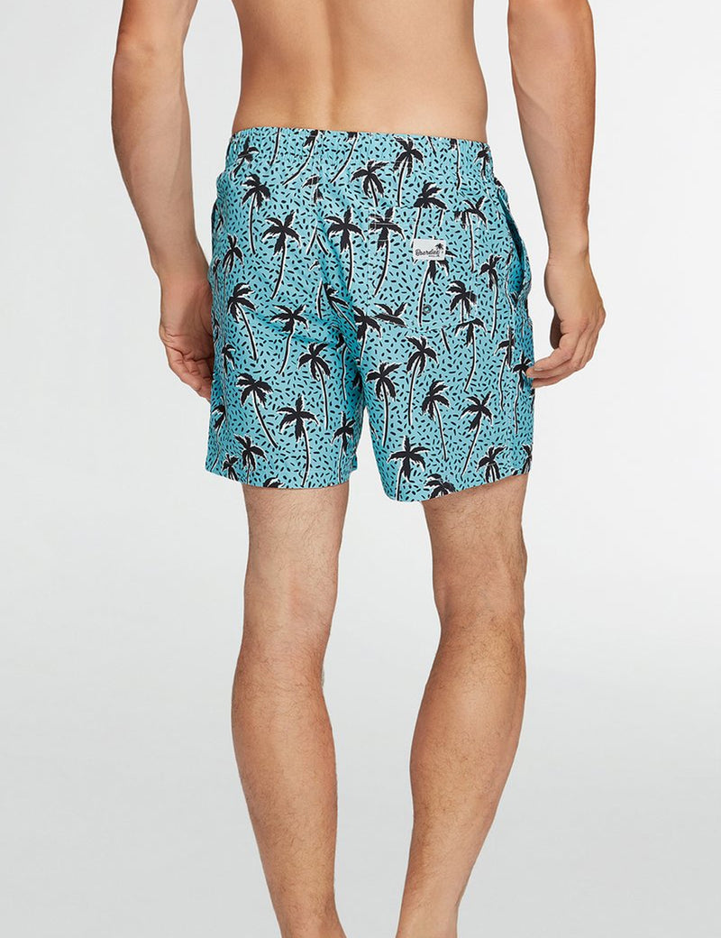 Boardies Flair Palm Swim Shorts (Mid-Length) - Blue