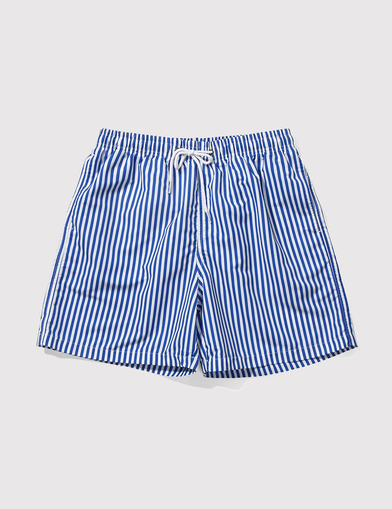 Boardies Deck Stripes Swim Shorts (Mid-Length) - Navy/White