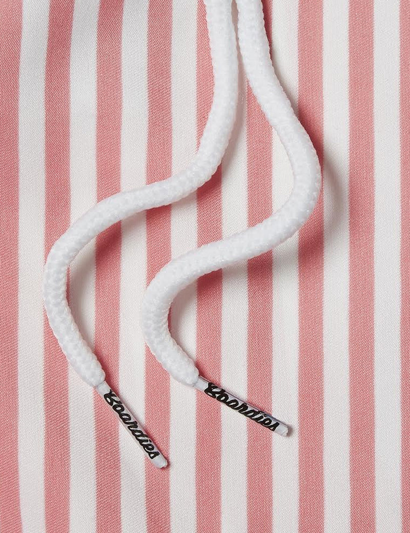 Boardies Stripes Drawstring Swim Shorts  (Short Length) - Pink/White
