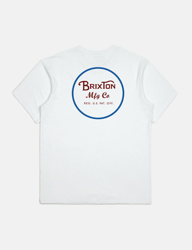 T-Shirt Premium Brixton Wheeler II - Blanc/Bleu