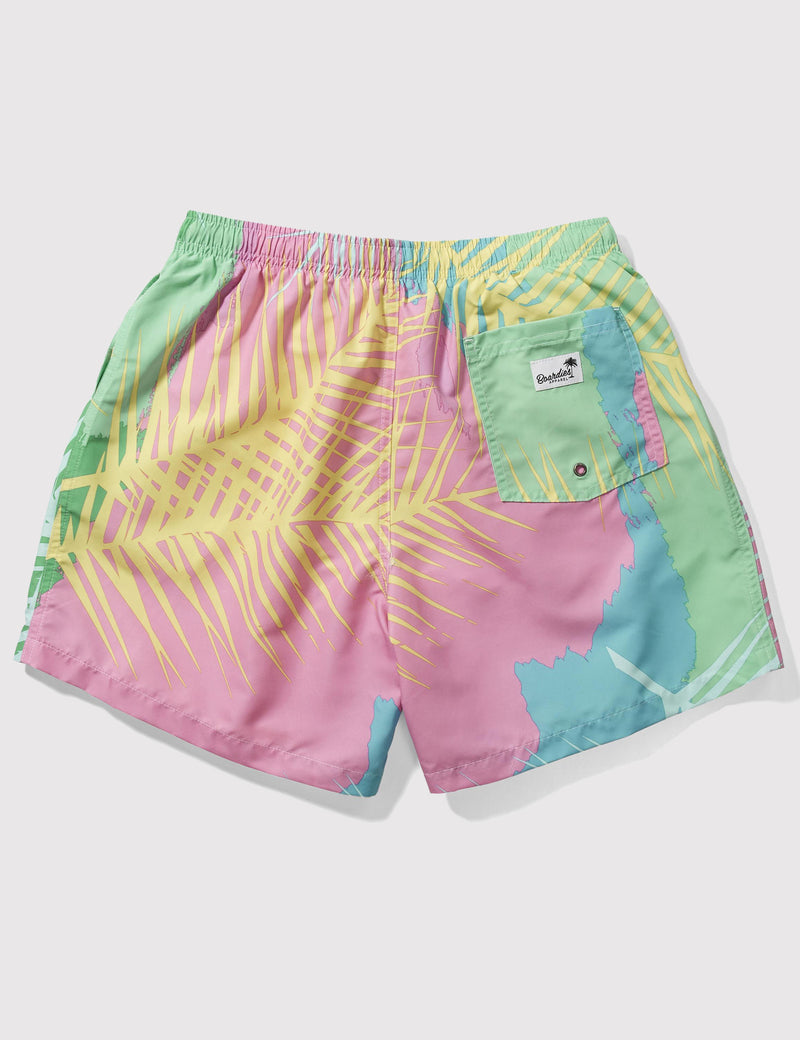 Boardies Tropicano Drawstring Swim Shorts (Short Length) - Pink/Green