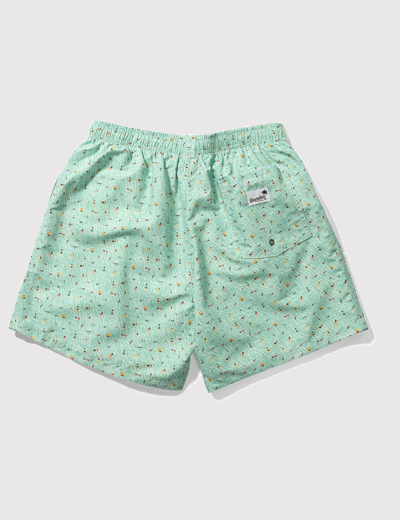 Boardies x Kestin Hare Drawstring Swim Shorts (Mid-Length) - Mint Green