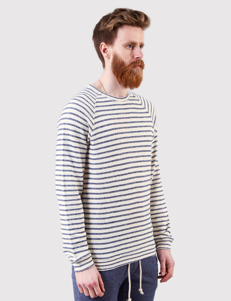 Human Scales Carlos Blue Stripe Sweatshirt - Ecru/Blue