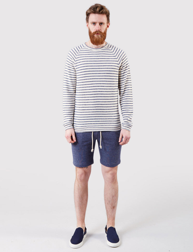 Human Scales Carlos Blue Stripe Sweatshirt - Ecru/Blue