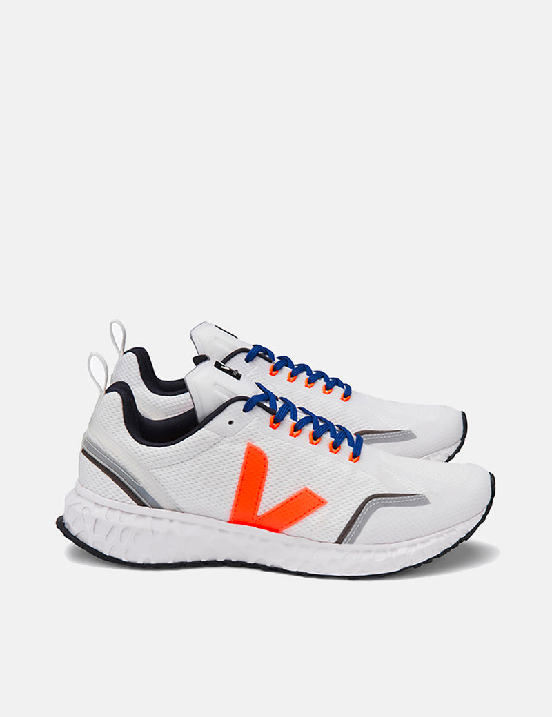 Veja Condor Mesh Running Shoes - White/Orange Fluro