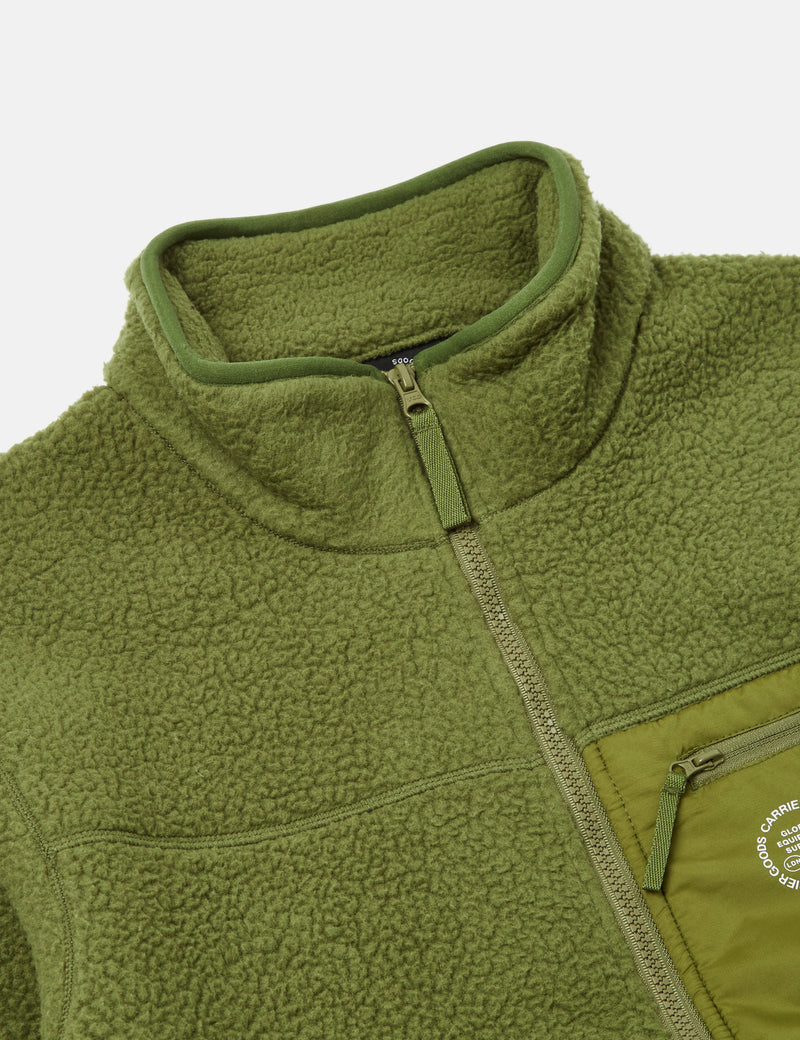 Carrier Goods Borg Zip Through Fleece - Cardamon Green