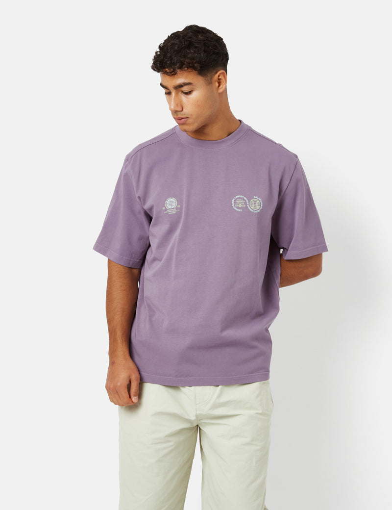Purple Mountain Observatory Globe T-Shirt - Purple Sage