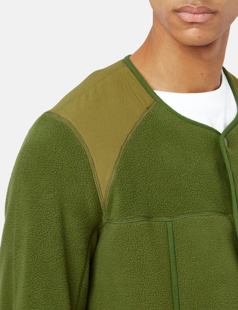 Carrier Goods Micro Fleece Cardigan - Cardamon Green