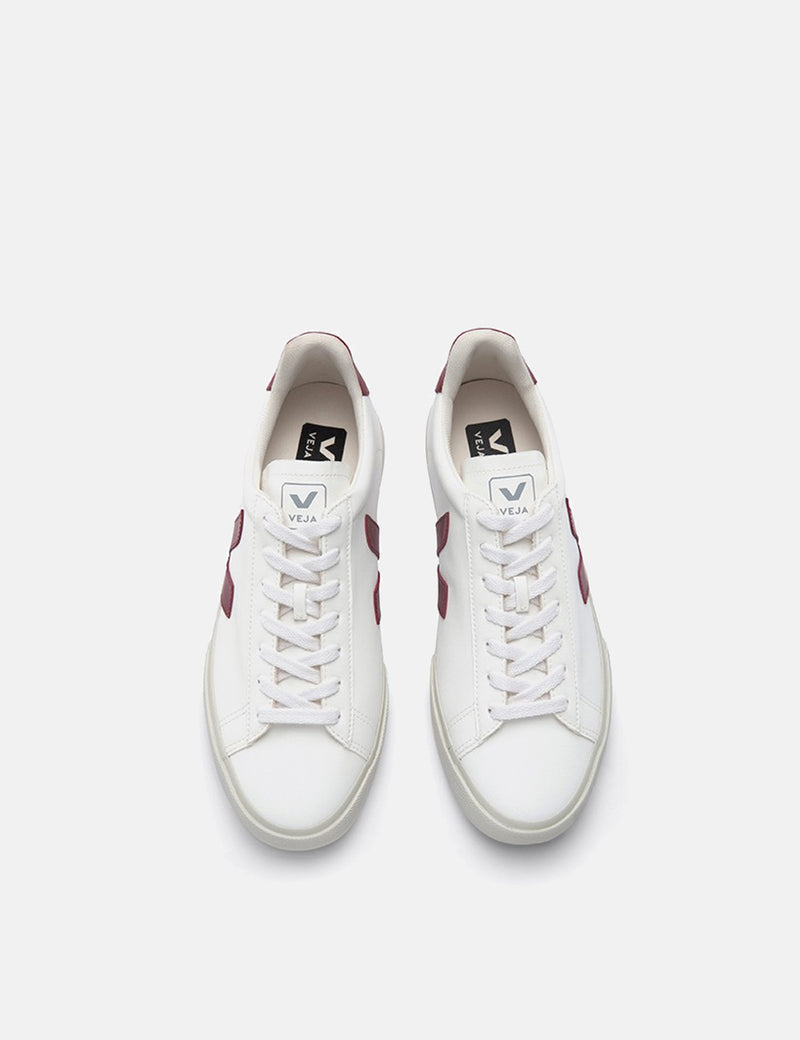 Veja Campo Trainers (Chrome Free Leather) - White/Marsala