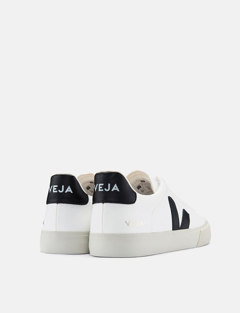 Baskets Veja Campo (Cuir Sans Chrome) - Blanc/Noir