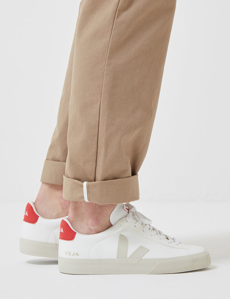 Veja Campo C.W.L Trainers - White Pierre / Pekin Red