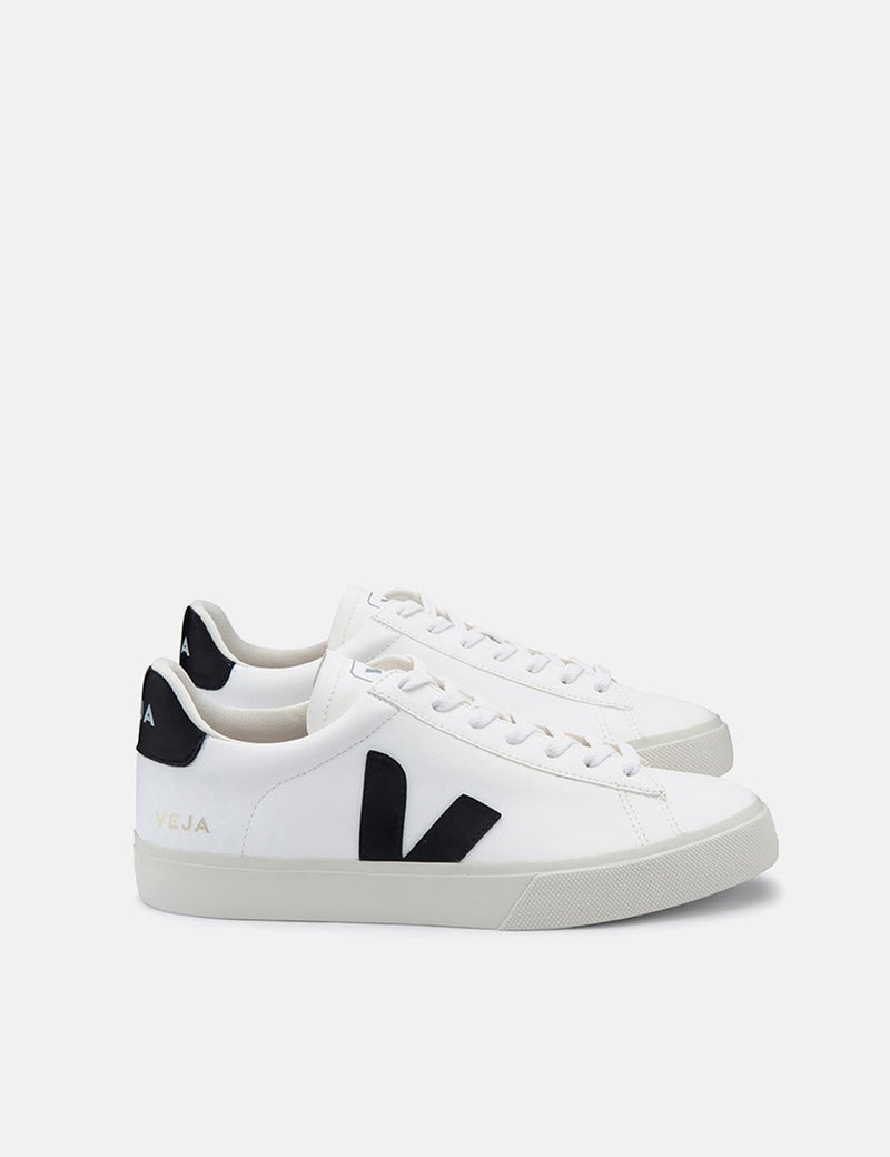 Womens Veja Campo Trainers (Chrome Free Leather) - White/Black