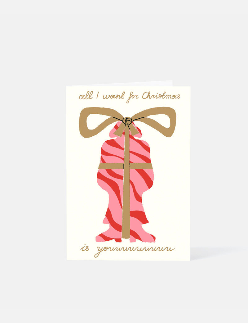 Wrap All I Want for Christmas Card - Red