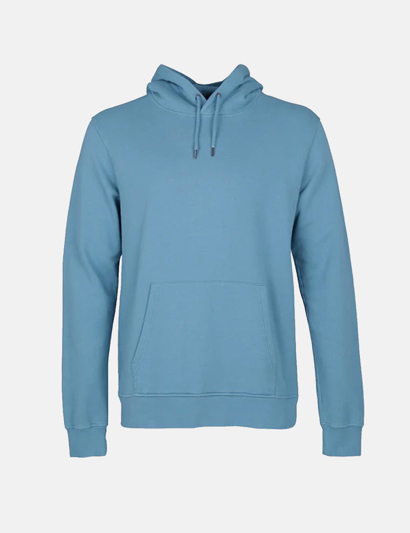 Sweat à Capuche Bio Classique Colourful Standard - Bleu Pierre