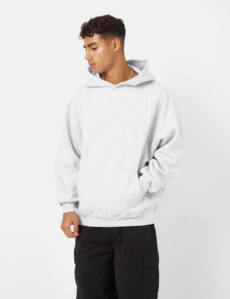 Buntes Standard Bio-Sweatshirt in Übergröße mit Kapuze - Snow Melange White