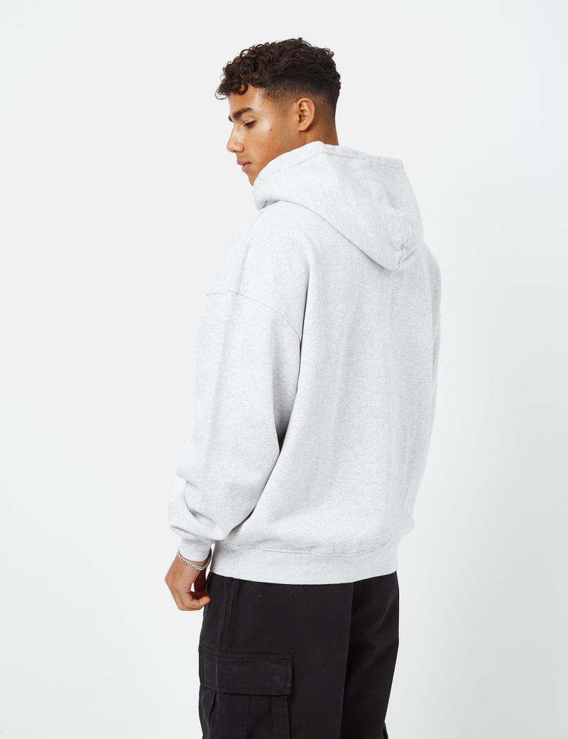 Buntes Standard Bio-Sweatshirt in Übergröße mit Kapuze - Snow Melange White